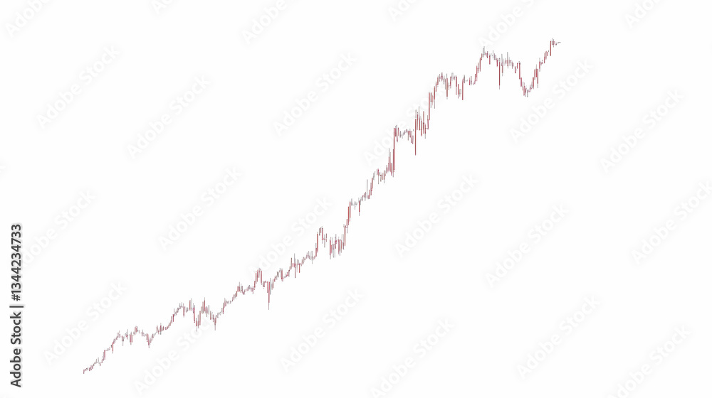 Upward Trend Candlestick Chart for Stock Market Analysis