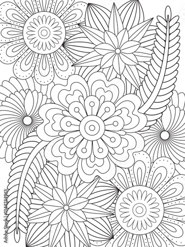 PrintFlowers Coloring Pages For Adules