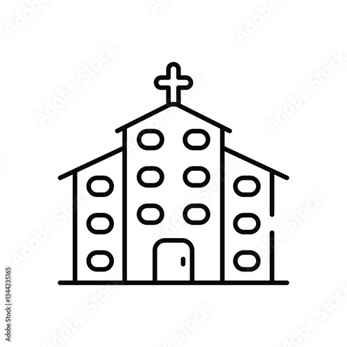 Church vector icon stock illustration