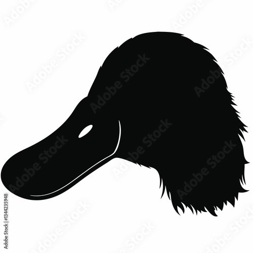 Black and white platypus head logo design