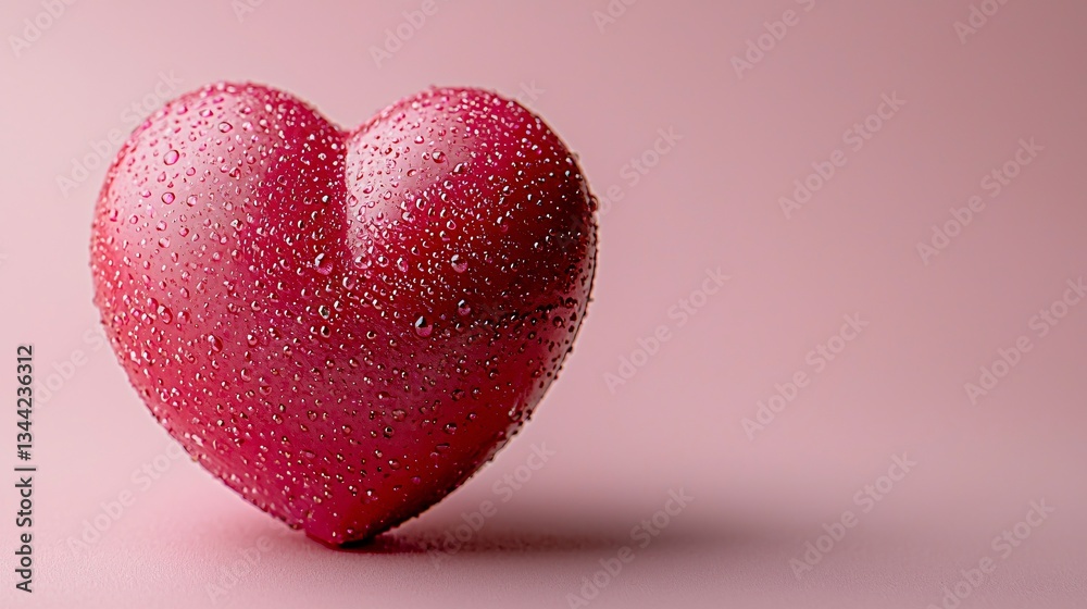 Fototapeta premium Pink Heart, 3D Model, Studio Shot