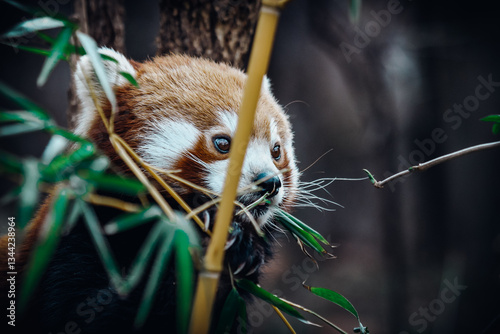 cute red panda close up