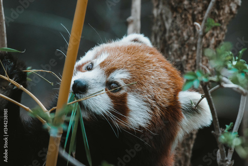 cute red panda close up