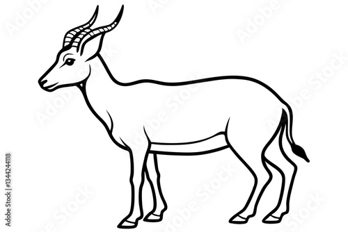 Elegant Saiga Antelope Sketch