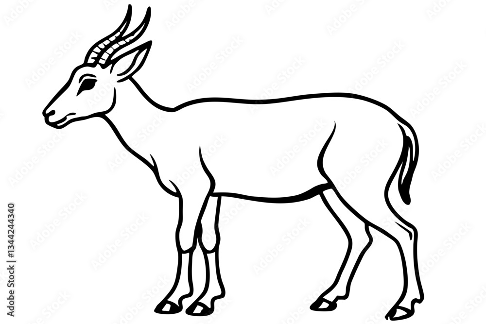 Fototapeta premium Elegant Saiga Antelope Sketch