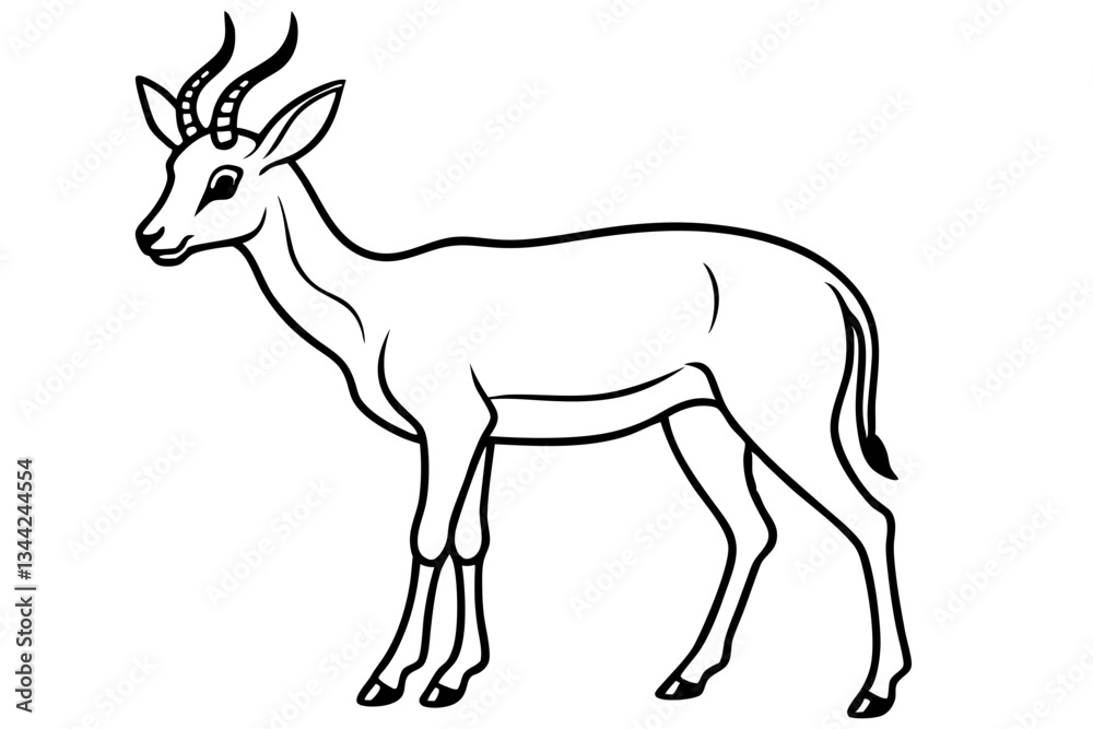 Fototapeta premium Elegant Saiga Antelope Sketch
