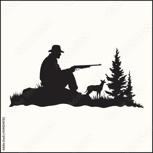 Silhouette of a Hunter, Wildlife Pursuit