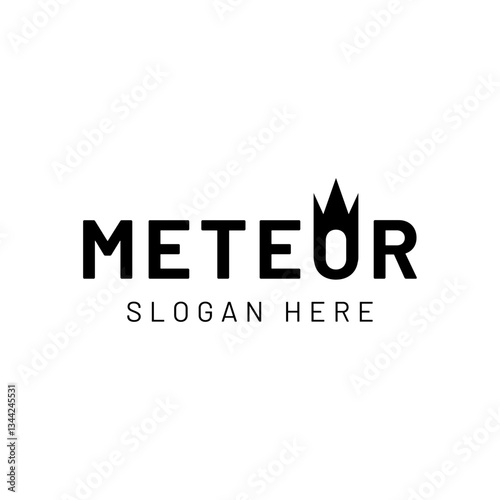 Meteor logo template design isolated on white background.