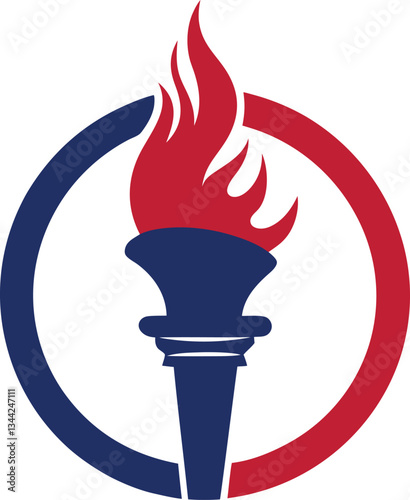 liberty torch vector art illustration