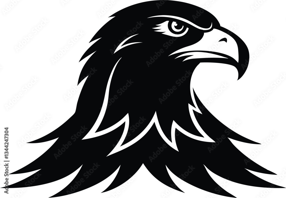 Fototapeta premium eagle head vector, eagle vector illustration, eagle head vector illustration on white background.