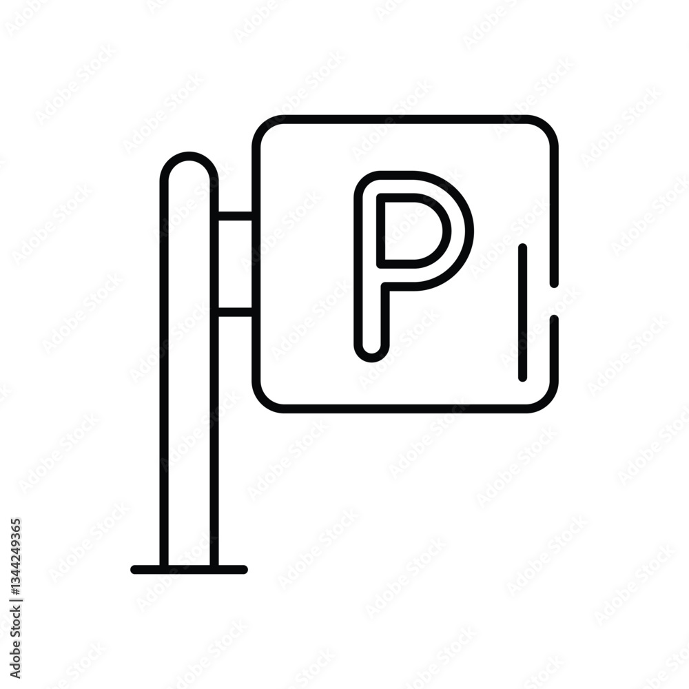 Parking Board vector icon stock illustration Parking Board vector icon stock illustration