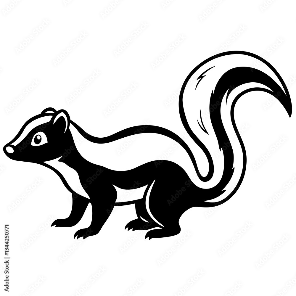 Elegant Skunk Line Drawing Elegant Skunk Line Drawing