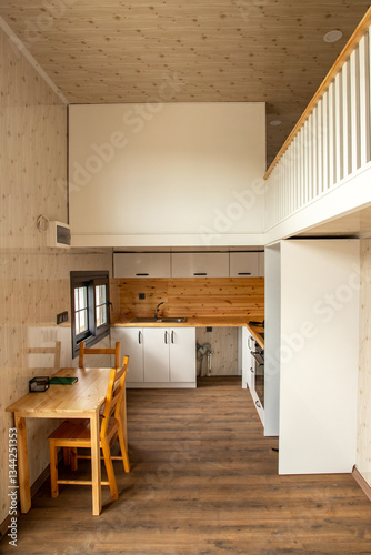 Modern tiny house interior.
