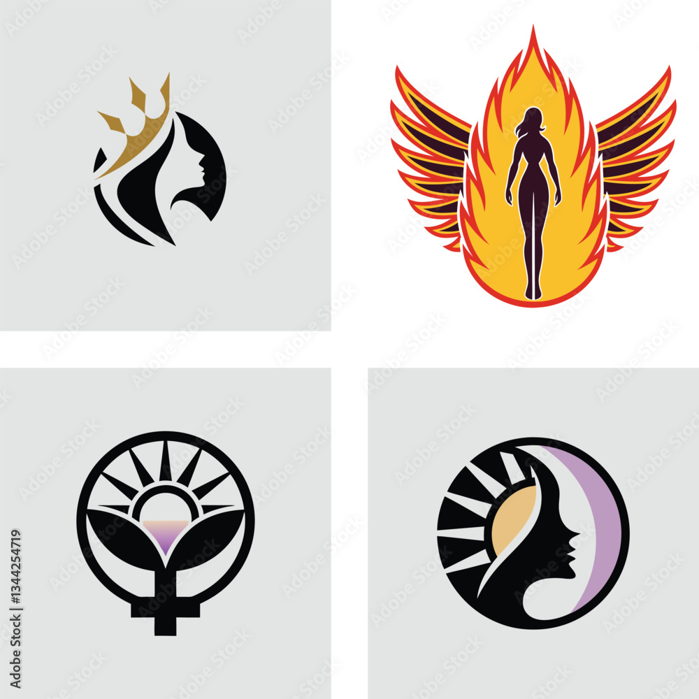 Obraz premium Inspiring Women Empowerment Vector Art with Feminist Symbols, Girl Power Illustrations, Strong Women Poses, Equality Icons, and Motivational Typography Design