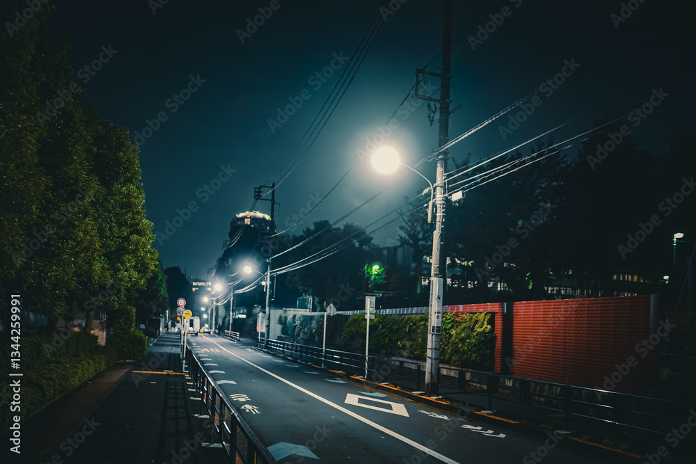 静かな夜の路地(港区)