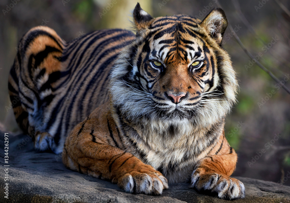 Obraz premium A close up of a Sumatran Tiger
