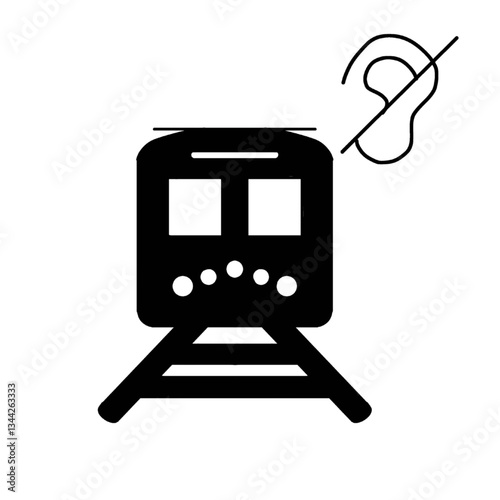 Train Symbol With Sound Restriction Icon Overlay