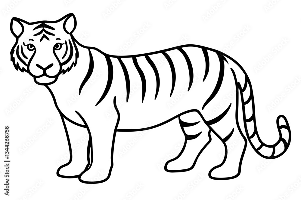Elegant Tiger Sketch Elegant Tiger Sketch
