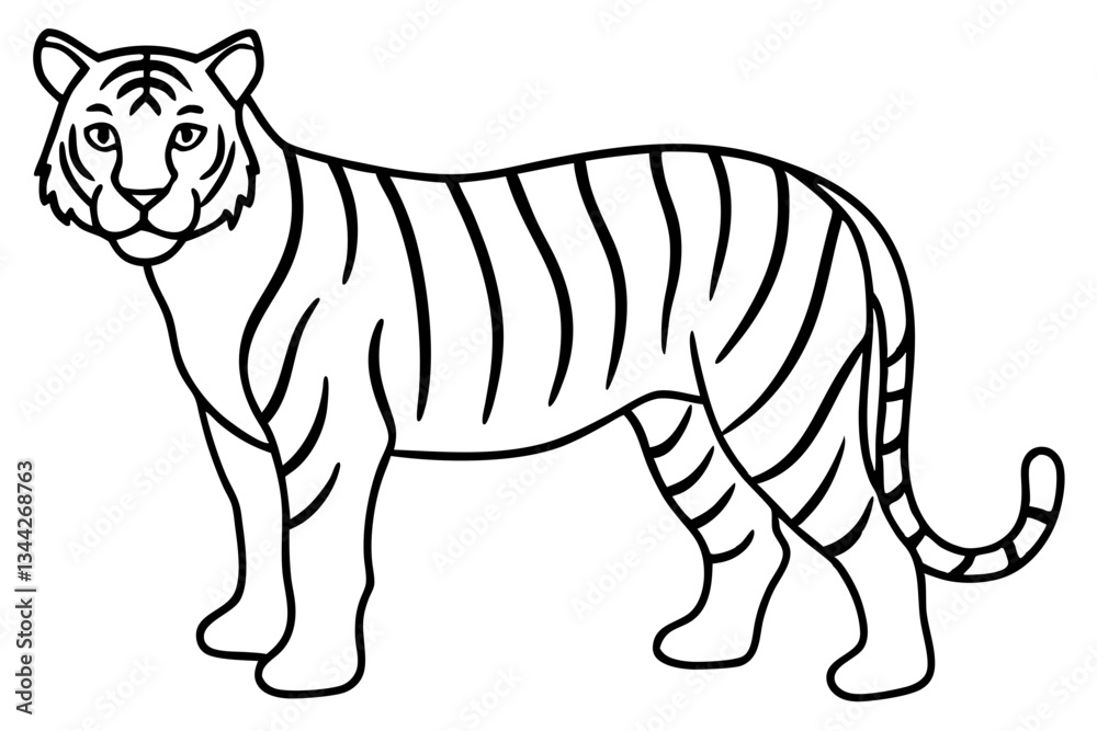 Obraz premium Elegant Tiger Sketch