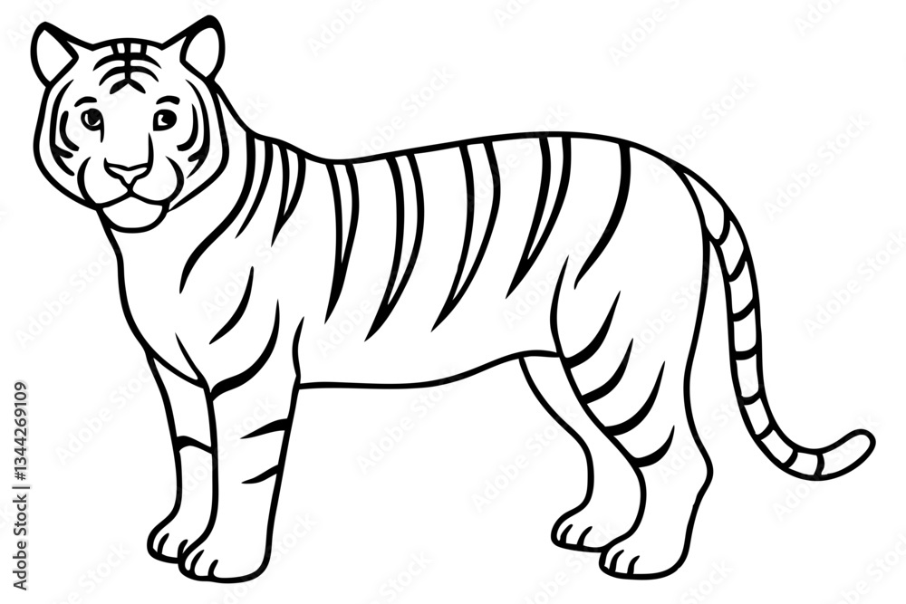 Fototapeta premium Elegant Tiger Sketch