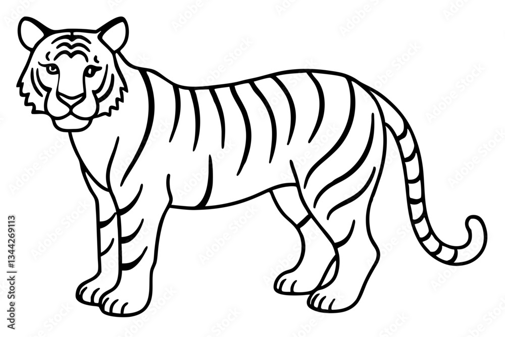 Fototapeta premium Elegant Tiger Sketch