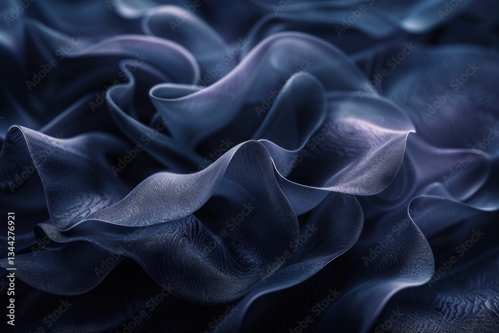 Fototapeta premium Rich purple silk creates deep, velvety folds that evoke elegance and mystery under gentle lighting