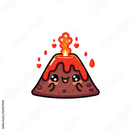 kawaii Volcano Lava vector
