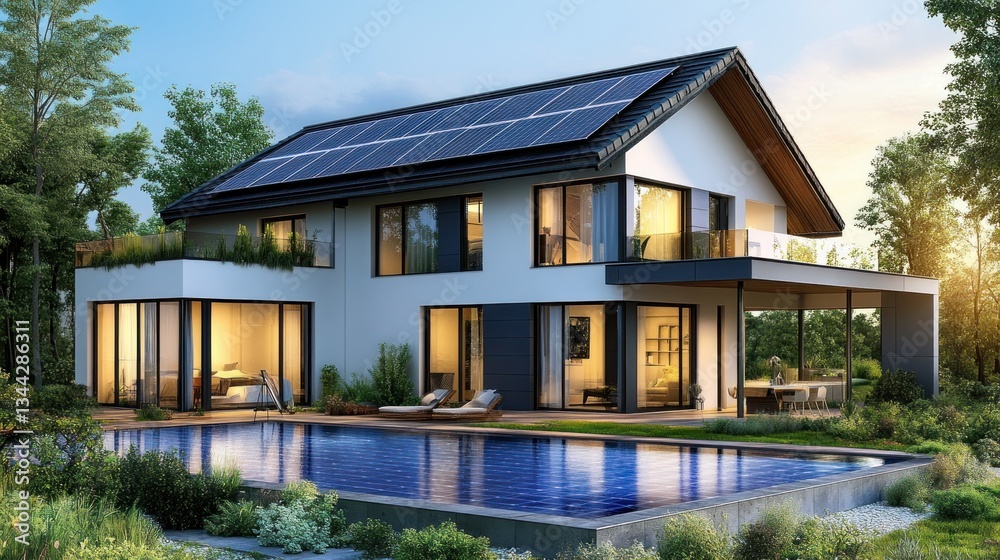 Luxury Eco-Friendly Smart Home with Solar Panels and Infinity Pool Luxury Eco-Friendly Smart Home with Solar Panels and Infinity Pool