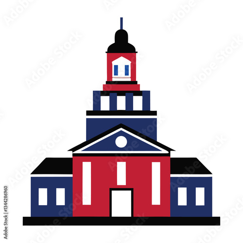 independence hall vector illustration