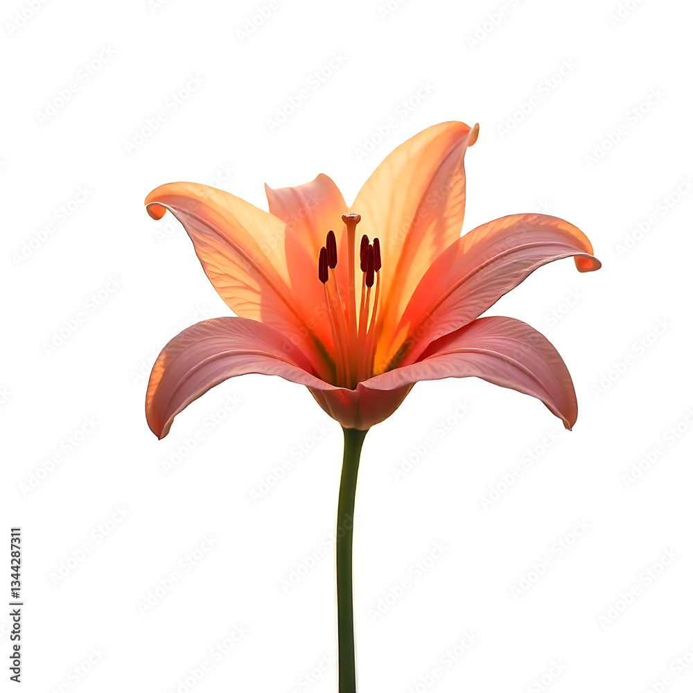 Naklejka premium red silhouette of lily flower. Vector illustration.