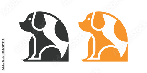 Dog silhouette vector illustration art design. Dog head logo icon set. Dog Sign symbol logo icons. 