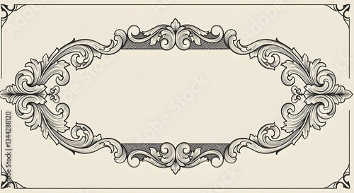 Elegant Frame Design with Intricate Floral Ornaments and Classic Border
