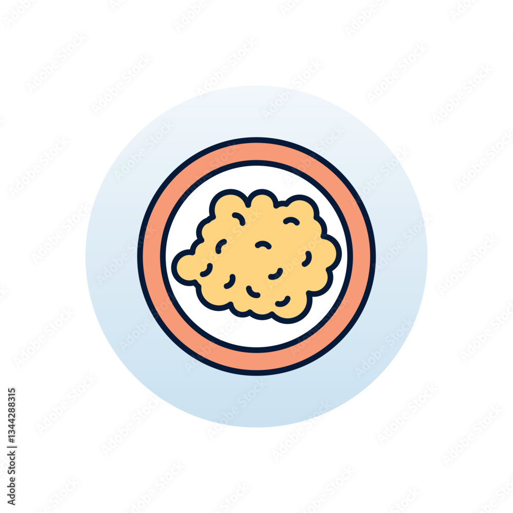 Scrambled eggs Vector icon Scrambled eggs Vector icon