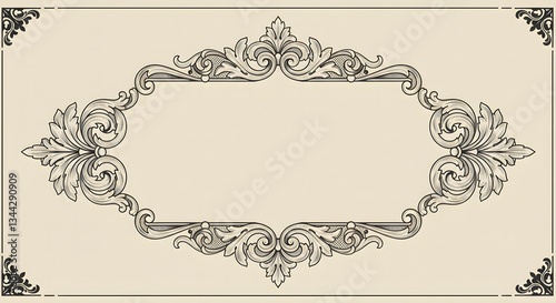 Elegant Floral Frame with Vintage Design Element for Invitations and Certificates