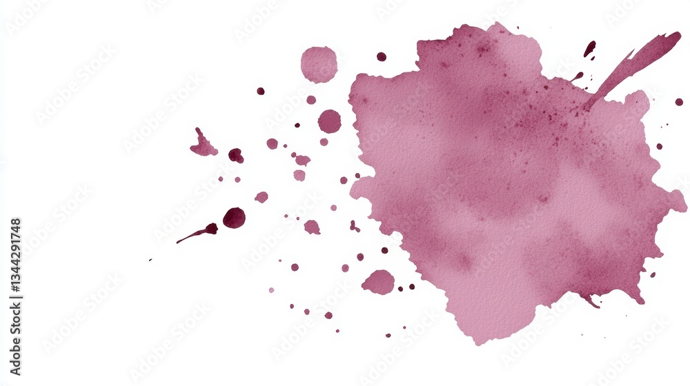 Fototapeta premium Abstract pink ink stain on white background, a versatile design element for creative projects