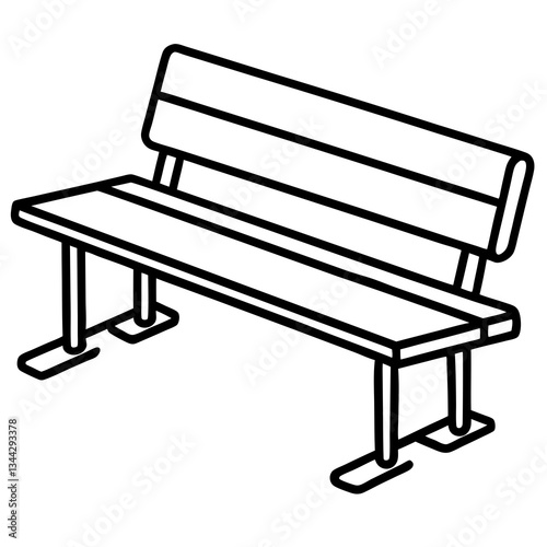 Simple and Elegant Classroom Bench Line Art