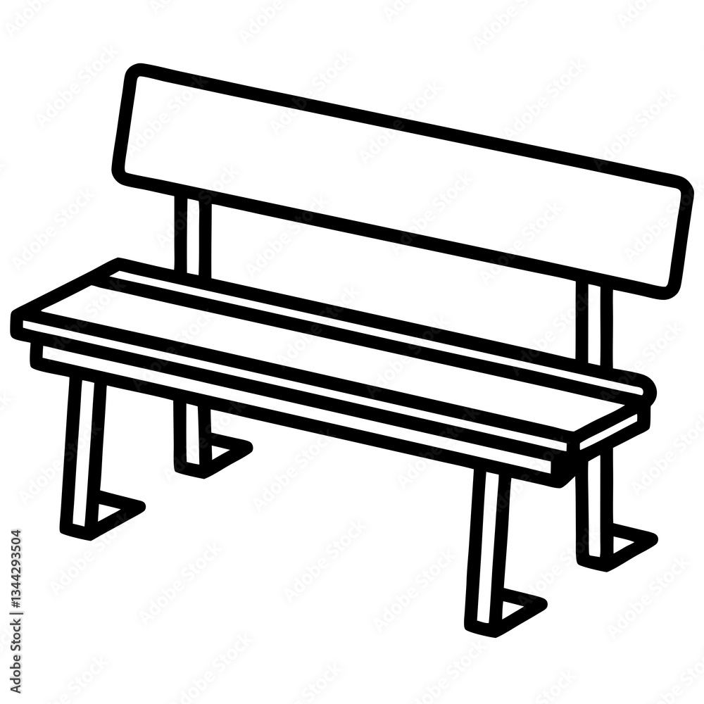 Simple and Elegant Classroom Bench Line Art Simple and Elegant Classroom Bench Line Art