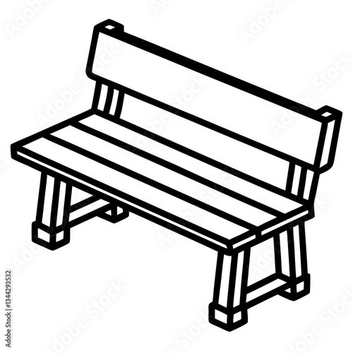 Simple and Elegant Classroom Bench Line Art