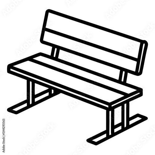 Simple and Elegant Classroom Bench Line Art