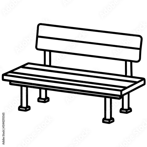 Simple and Elegant Classroom Bench Line Art