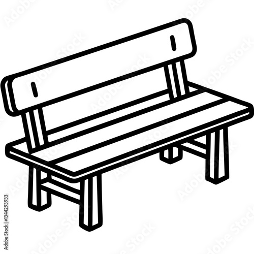 Simple and Elegant Classroom Bench Line Art