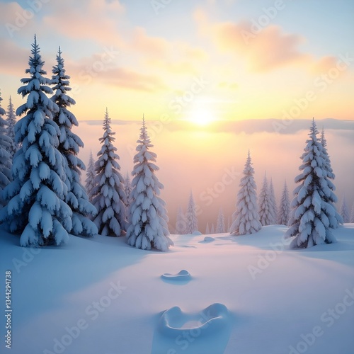 winter landscape with trees
