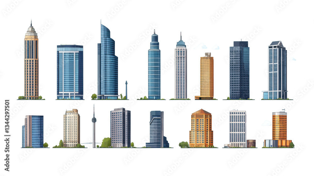 Obraz premium Modern Skyscraper Icons