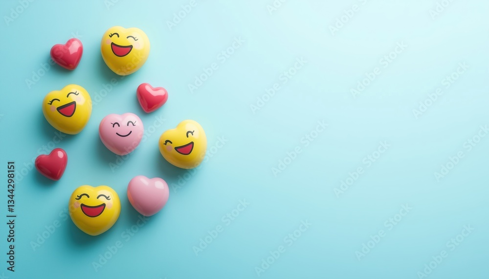 Social Media Platform: Enhancing Communication With Emoji, Hearts, And Chat On A Light Blue Background. Join The Conversation Now! Social Media Platform: Enhancing Communication With Emoji, Hearts, And Chat On A Light Blue Background. Join The Conversation Now!