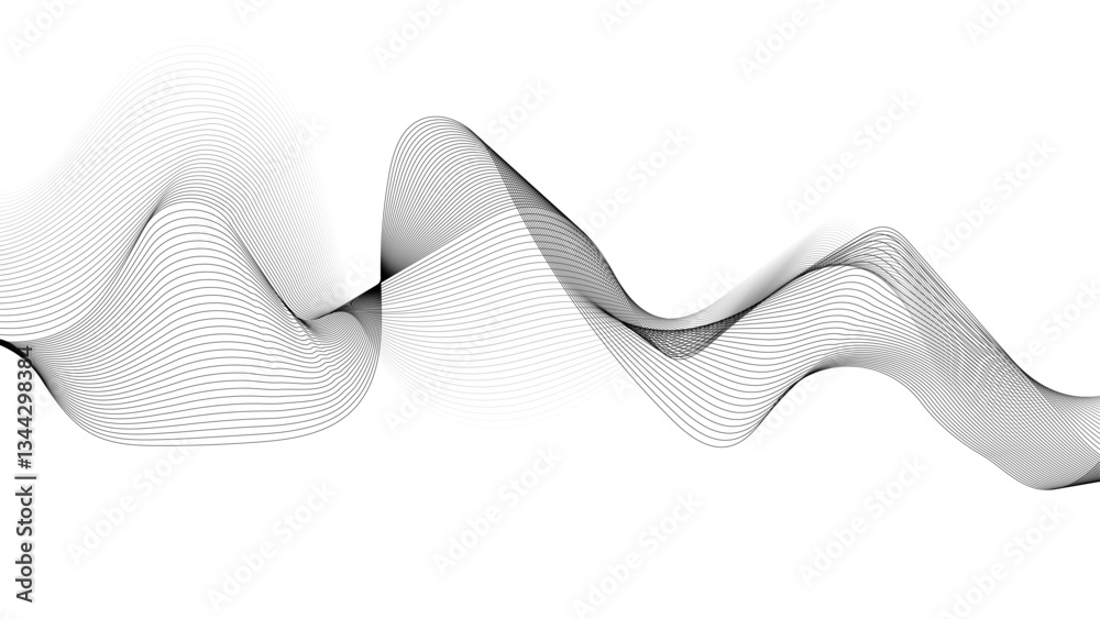 Thin wavy line abstract background. Wavy line horizontal divider outline minimalist background. Technology, data science, geometric border. Isolated on white background. Vector illustration.
Thin wavy line abstract background. Wavy line horizontal divider outline minimalist background. Technology, data science, geometric border. Isolated on white background. Vector illustration.