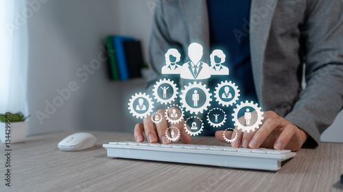 Human resources concepts and hiring staff. Business administrator in action, improving the labor relations environment