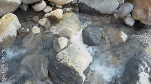 water flowing through rocky landscape