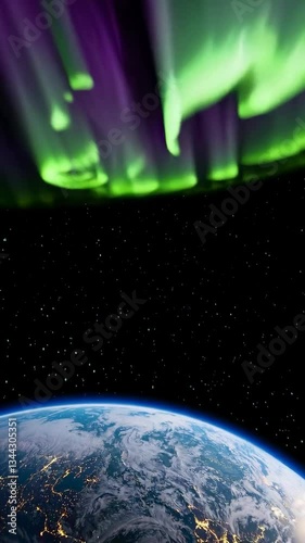 Captivating Aurora Borealis Footage Over Earth at Night