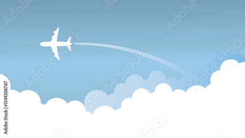 Simple airplane travel opens the background behind itself. Perfect for plane journeys, romantic travel, tours, cruises, airport advertising, trips abroad, vacations, and flight routes.
