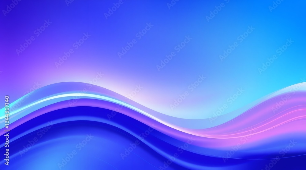 Fototapeta premium abstract blue wave background Abstract Blue and Purple Wavy Gradient Background